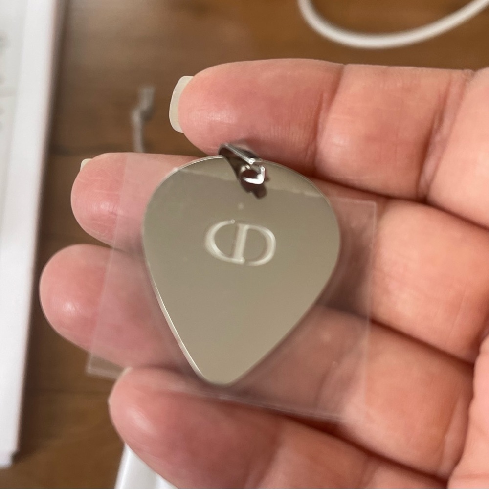 Dior Silver Guitar Pick Pendant